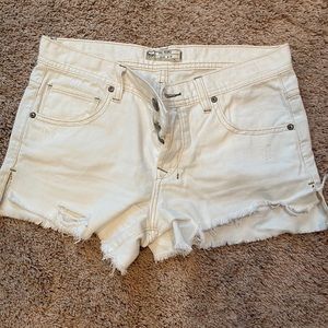 Free People White Denim Shorts